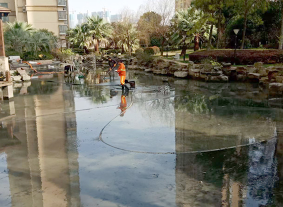 柯桥景观池淤泥清理